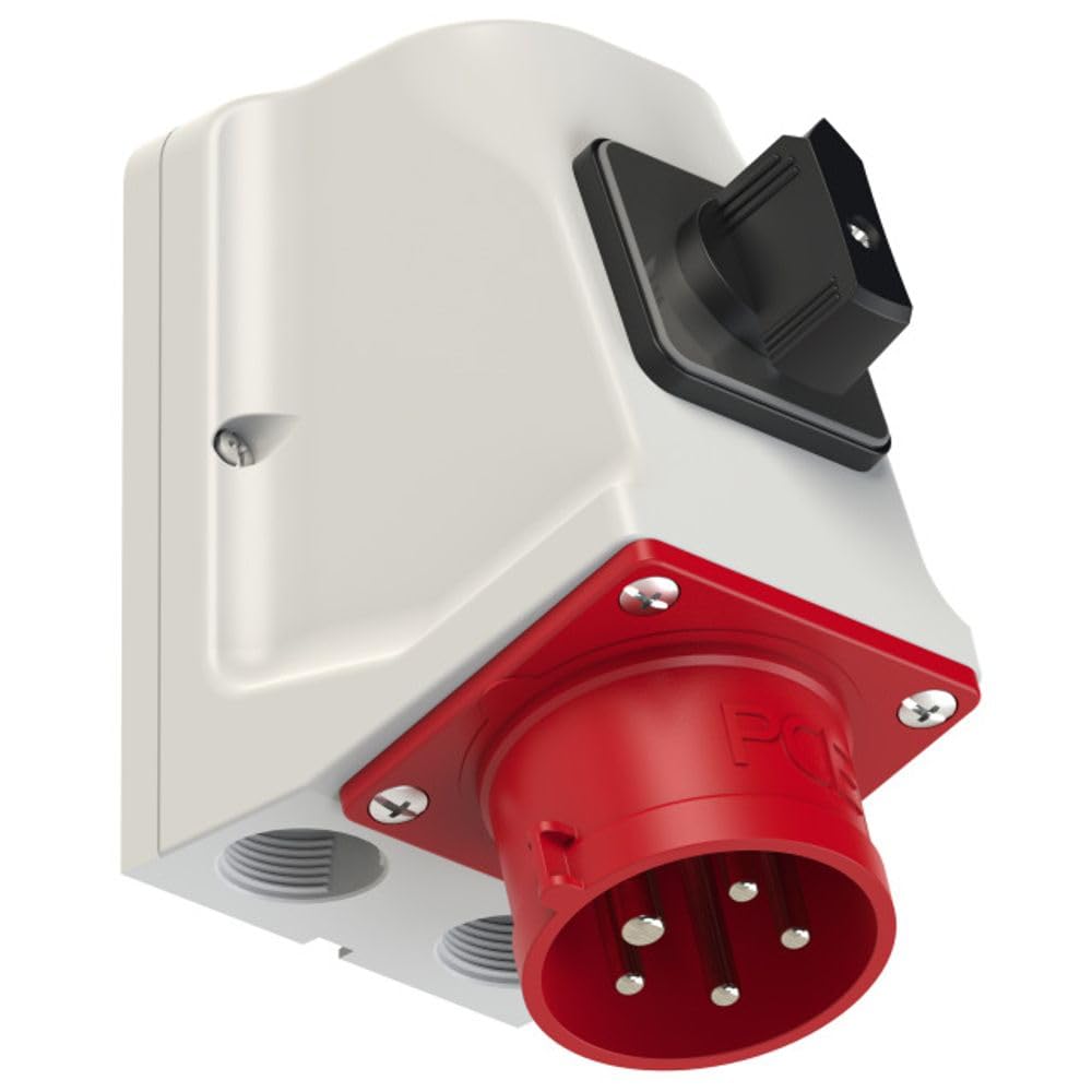 CEE Steckdose Stecker Kupplung Starkstrom Drehstrom Anbausteckdosen Wandstecker Phasenwender PCE CEE-Wandsteckdose 16A/32A/63A 6h IP44/IP67, TYP:CEE-Wandgerätestecker 16A 5p 6h IP44 mit Schalter