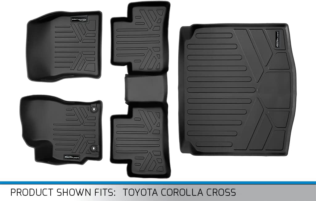SMARTLINER Custom Fit All Weather 2 Row Floor Mats & Cargo Liner Set Compatible with 2022-2025 Toyota Corolla Cross