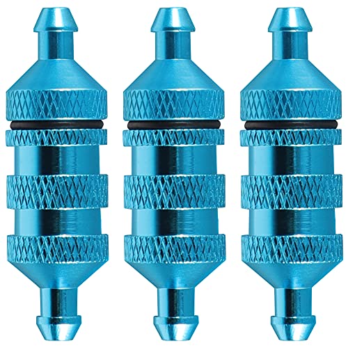WEISHUJI RC Aluminum Nitro Fuel Filter, RC Oil Nitro Fuel Filter, Alloy Aluminum Oil Nitro Fuel Filter, RC Fuel Filter Compatible with HSP Traxxas 1/8 1/10 Nitro Car Buggy Truck, Blue