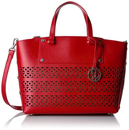 Sheer Genius Tote Small Tote Bag, Dynasty Red-Moody Blue/Dynasty Red-Moody Blue/Dynasty Red/Dark NATURAL, One Size