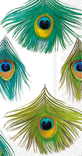 Ideal Home Range 32 Count 3-Ply Paper Guest Towel Dinner Buffet Napkins, Peacock