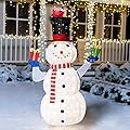 Joiedomi Snowman Christmas Outdoor Decoration, 160 LED Lighted Christmas Holiday Decorations, Collapsible Snowman Yard Lights Backyard Garden Lawn Xmas Decor