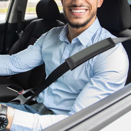 Image of SEG Direct Black and Gray Seat Belt Pads Pack of 2