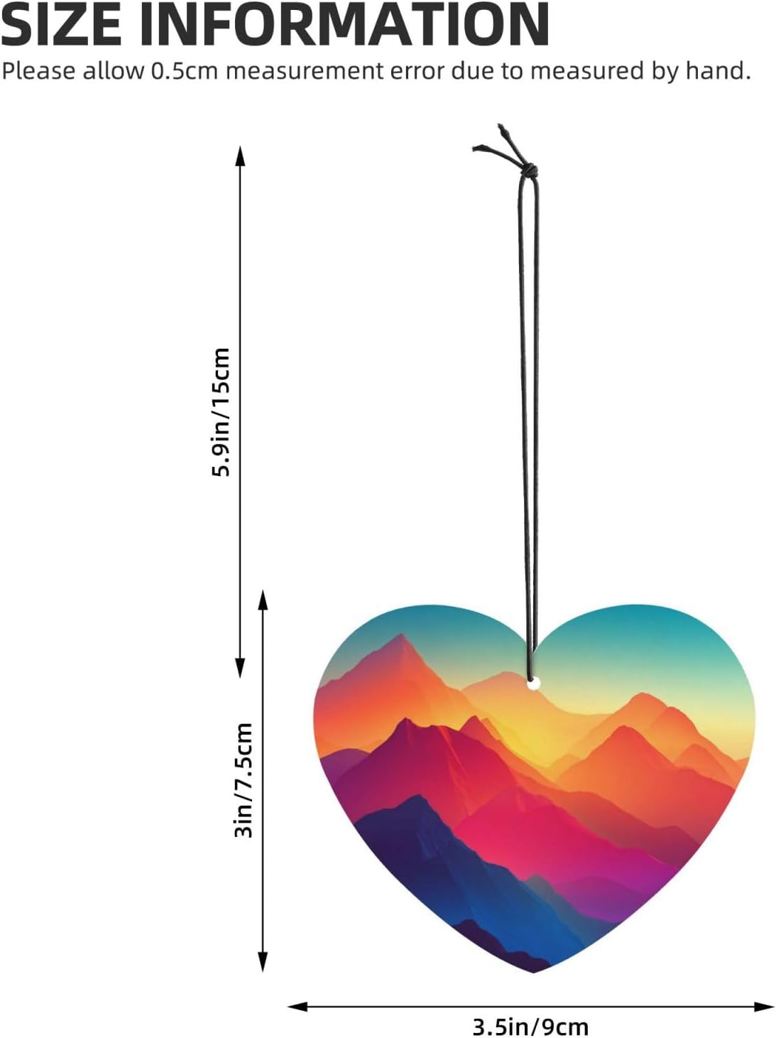 Car Air Freshener 24 PCS Color Mountain Gradient Hanging Car Air Fresheners Auto Interior Decor Card Freshener Strong Scented Card Lavender Cars Scents for Office Bedroom Close Drawer Heart Shape