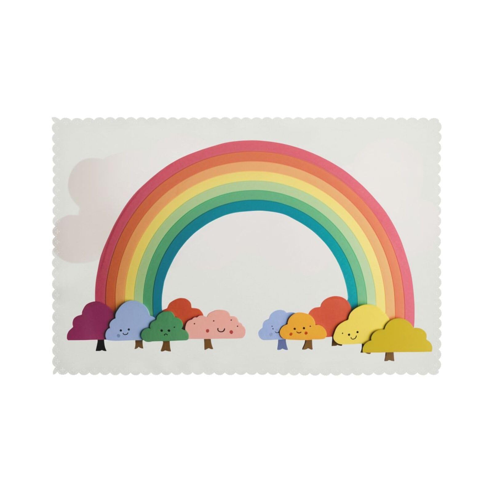 Small Rainbow Printed Placemat Heat Resistant Place Mats Set of 6 PCS Washable Kitchen Table Mats, 12x18 Inch