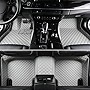 Customized Luxurious All-Weather Protective Leather Floor mats Full Set for Cars, SUVs and Trucks According to The car Modela Complete Set 4PCS (Grey)