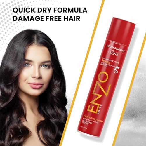 Image of Nova & Enzo Hairspray - Hairstyling Tool for Shine & Long Hold Hair Spray (Set of 2 Hair Spray) 400ML + 420ML
