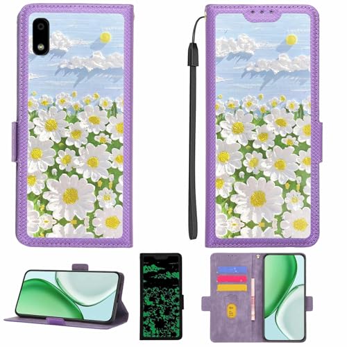 Kinetijy Case Compatible for Ipro Benny Phone Case Flip Cover [with Tempered Glass Screen Protector][RFID Blocking][Luminous Effect] LPT-CJ