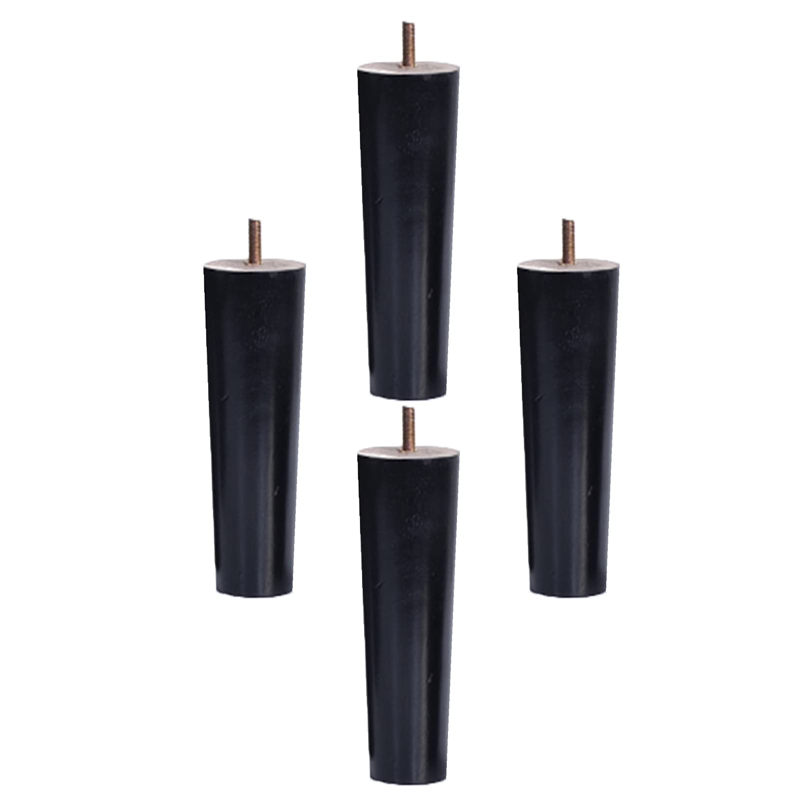 TCHOSUZ 4 inch / 10 cm houten meubelpoten, pak van 4 onafgewerkte massief hout gedraaide doe-het-zelf vervangende broodjes voeten met M8 hanger bouten & T-moeren of bank bank kast fauteuil Ottomaanse