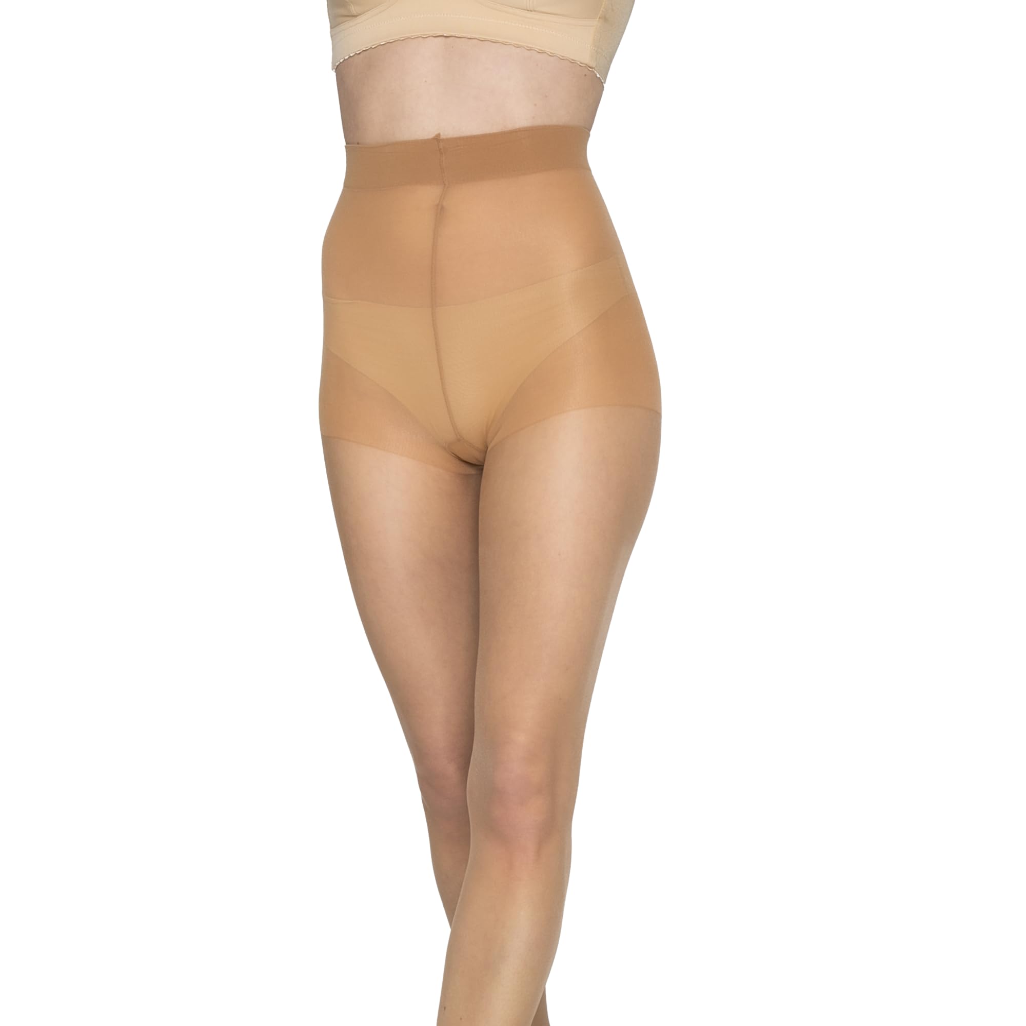 Andrea Bucci Barely There Ultra Sheer Tights, 10 Denier, Light Control Top, Ladder Resist (UK, Alpha, M, Regular, Regular, Natural Tan)