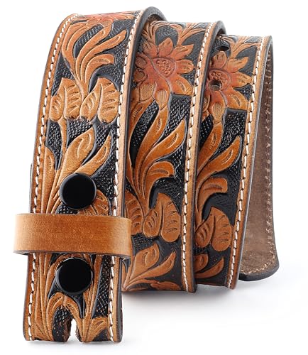 Image of F&L CLASSIC Western Belt without buckle for men - Full Grain Leather Cowboy Belts for jeans - One Piece Leather strap belt