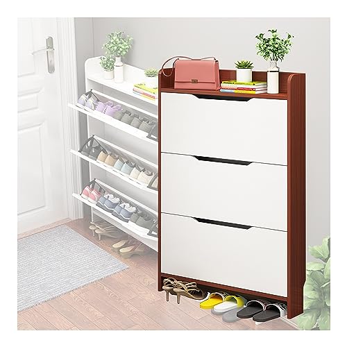 Meuble à chaussures coulissant et pivotant, étagères verticales pour entrée étroite