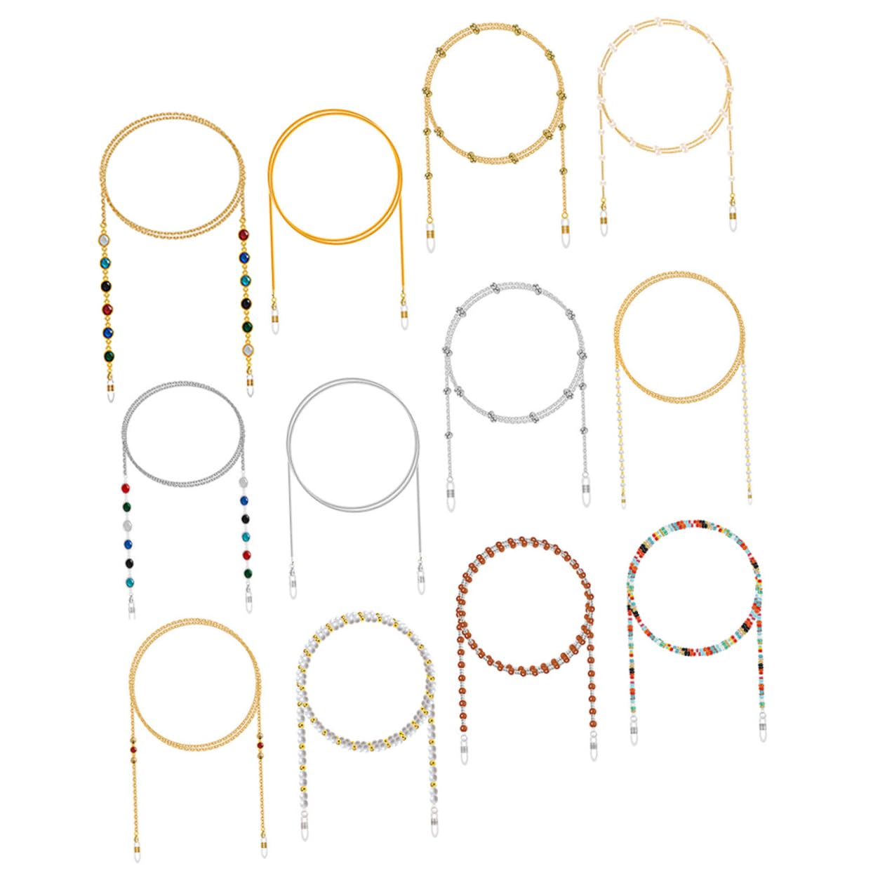GALPADA 12 Piezas Cadena para Gafas de Sol Cordón Antipérdida de Metal para Gafas Cadena de Moda para Mujer de Cordón para Uso Diario