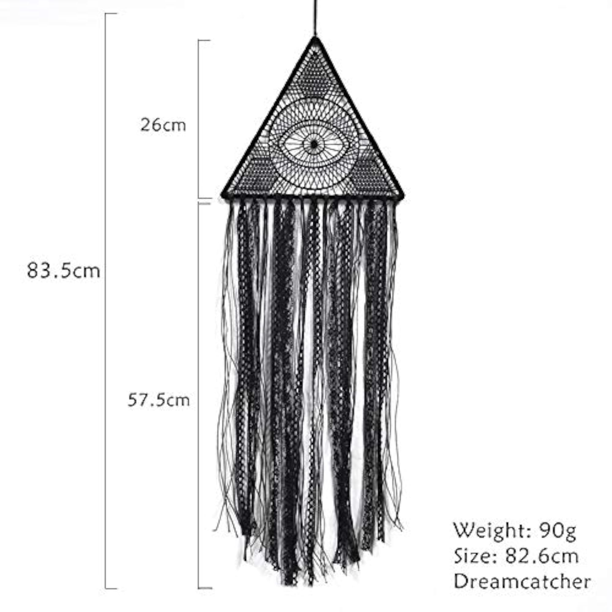 Black Boho Dream Catcher with Evil Eye Design