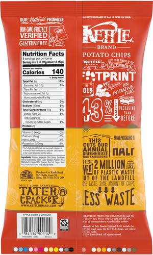 Image of Kettle Brand Potato Chips Apple Cider Vinegar Kettle Chips, 8 Oz