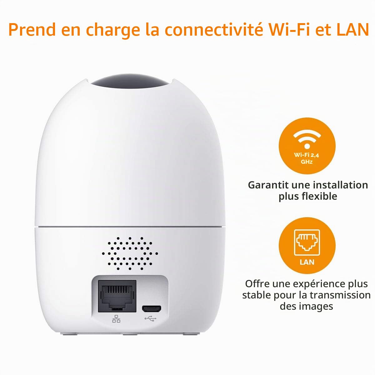 Imou Ranger 2 5MP (IPC-K2EN-5H2W) - Caméra dôme WiFi motorisée de 5 MP dispose d'une IA, d'un suivi automatique, d'un audio bidirectionnel, d'une sirène, d'un microphone, d'un infrarouge de 10 m, d'un
