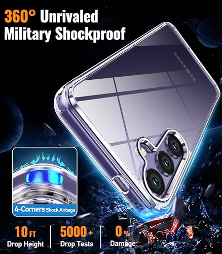 Image of Oterkin for Samsung Galaxy S24 Plus Case Clear, [20X Anti-Yellowing] Phone Case with [Built-in 4 Airbags][10FT Military Grade Protection] [Crystal Transparent Slim] S24+ Plus Case (Clear)