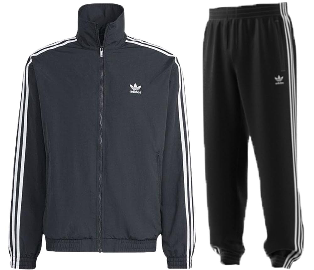 【激レア】アディダスオリジナルス　ナイロンジャケット　ジャージ　セットアップ　黒 アディダスオリジナルス adidas originals セットアップ