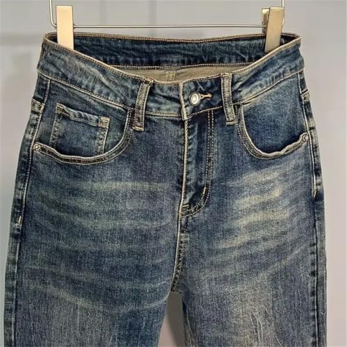 Men's Slim Fit Vintage Denim Jeans Harajuku Style Retro Straight Pants Spring Fall Casual Wear4