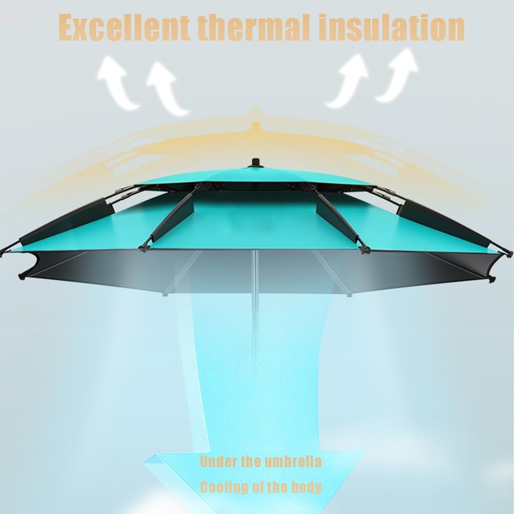 Duży parasol plażowy 240 cm ochrona przed promieniowaniem UV parasol wędkarski regulowany parasol basenowy 360° przenośny schronienie słoneczne z paskiem do noszenia idealny na zewnątrz i do rekreacji
