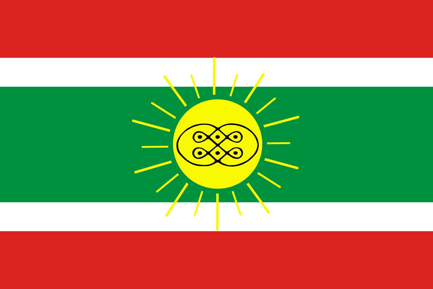 Drapeau Large Lunda Tchokwe grand format pour pavoiser sans risque de déchirure