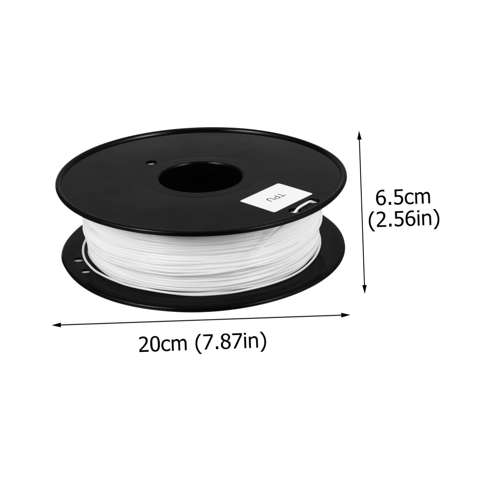 PRETYZOOM Filamento Flexible de Tpu 1.75mm para Impresora 3d, Blanco, 0.8kg, sin Burbujas, Resistente Larga Duración