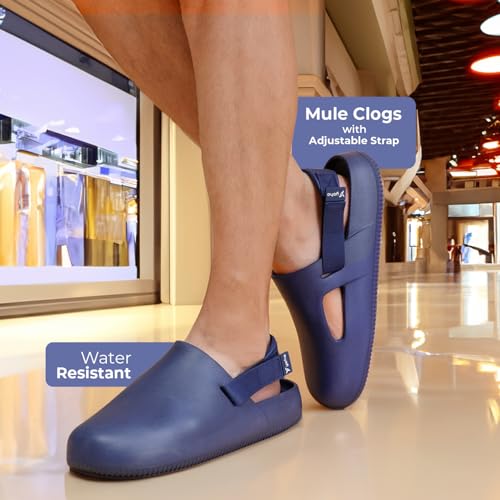 Image of YOHO Glide Clog Sandals for Men | Mule Shape Clogs with Adjustable Straps | Lightweight & Waterproof Cushioned Footwear for Everyday Use