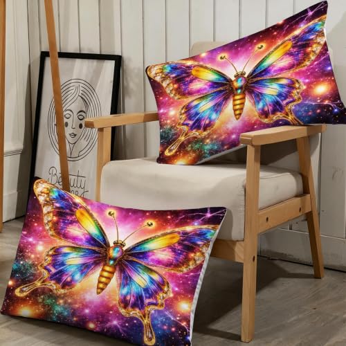 Parure de lit 160x200 papillon coloré avec housse de couette douce en microfibre - 5