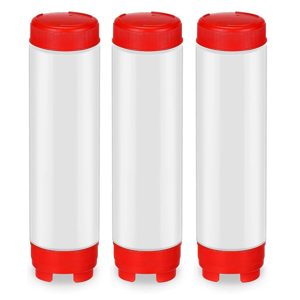 Istovo 16 Oz Inverted Squeeze Bottles Condiment Squeeze Bottle Refillable Tip Large Valve Dispenser For Sauces Ketchup