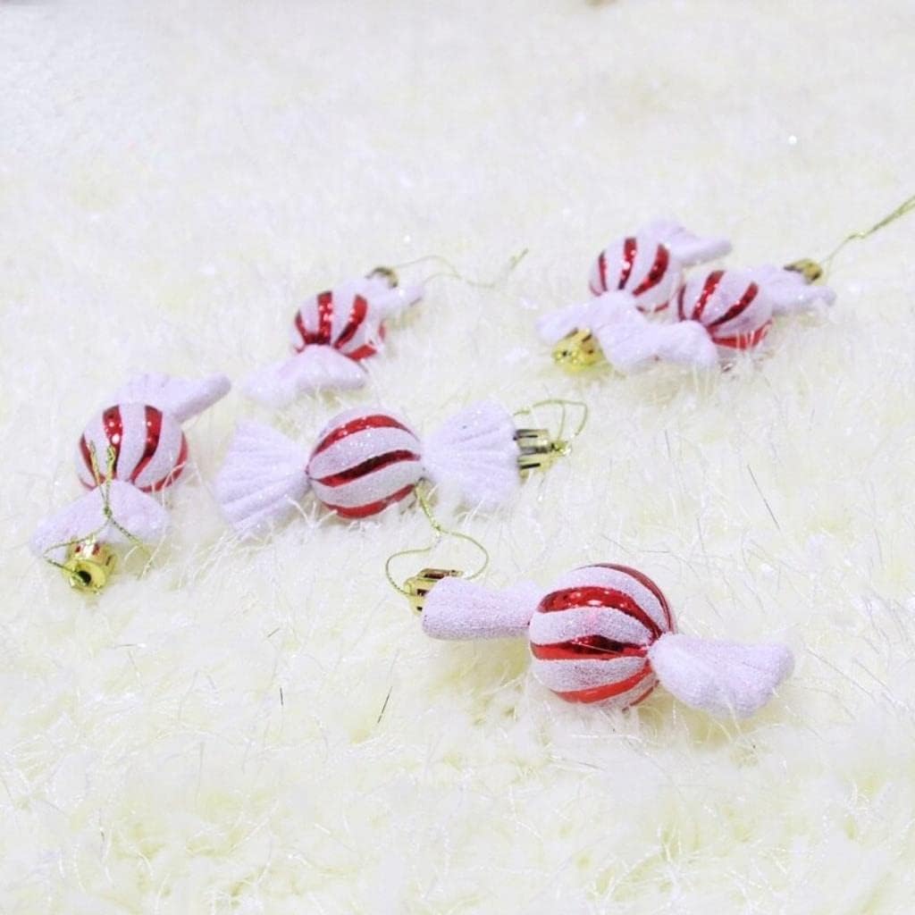 Merry Christmas Decorations for House, 18Pcs Christmas Decorations Red and White Candy Christmas Decorations for Home Outdoor Indoor