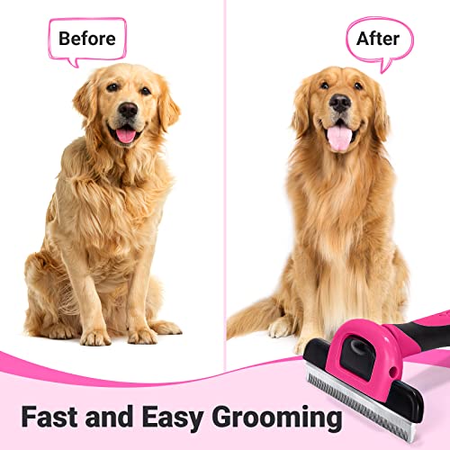 image for MIU COLOR Pet Grooming Brush, Deshedding Tool for Dogs & Cats, Effecti