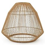 abat jour terre ENTRETIEN FACILE ET ROBUSTESSE : Matériau de haute qualité imitant le rotin naturel, facile à nettoyer et conçu pour durer. Dimensions de 41 cm de hauteur et 39 cm de diamètre pour un rendu élégant.