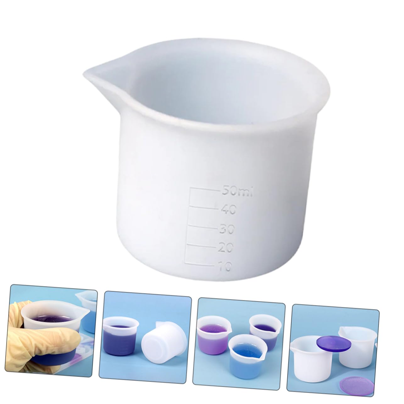 Cabilock 3 Ensembles Tasse À Mesurer En Silicone Bricolage Outillage Mug Melangeuse Époxy Liquide Bol Outils De Bricolage Accessoire De Mesure Bricolage Gel De Silice Blanche 12 Pièces * 3