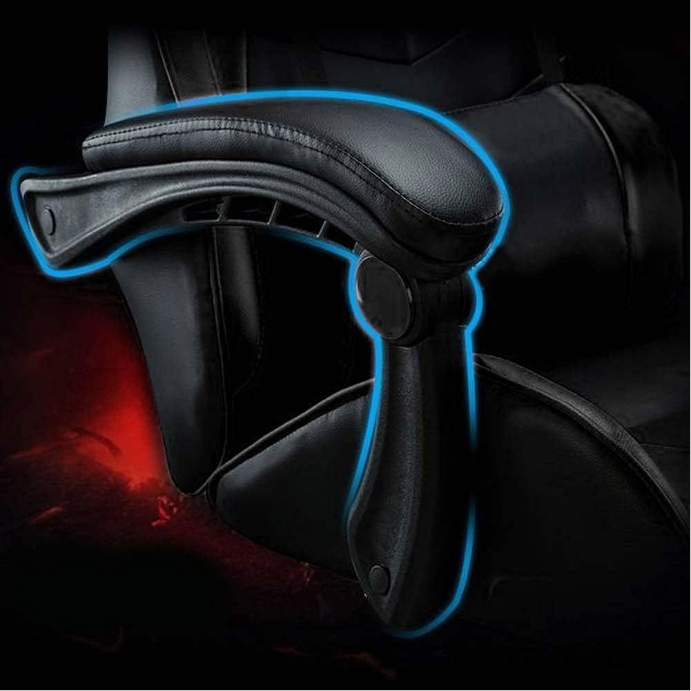 BAKAJI Sedia Poltrona Gaming Scrivana Ufficio Casa in Ecopelle Schienale Reclinabile Cuscino Lombare Poggiatesta Rotazione 360 Gradi Direzionale Altezza Regolabile Base 5 Ruote (Black)