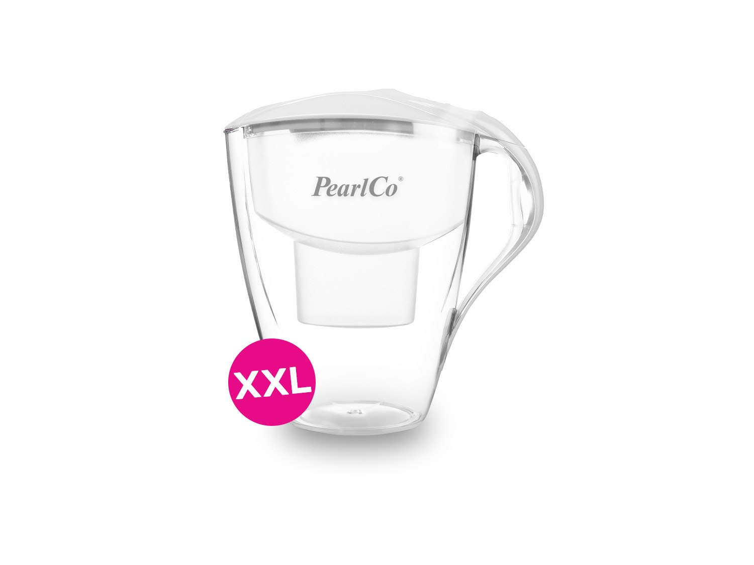 PearlCo - Filtr do wody Family (biały) – z 12 wkładami filtrującymi Unimax (do twardej wody) – pasuje do Brita Maxtra