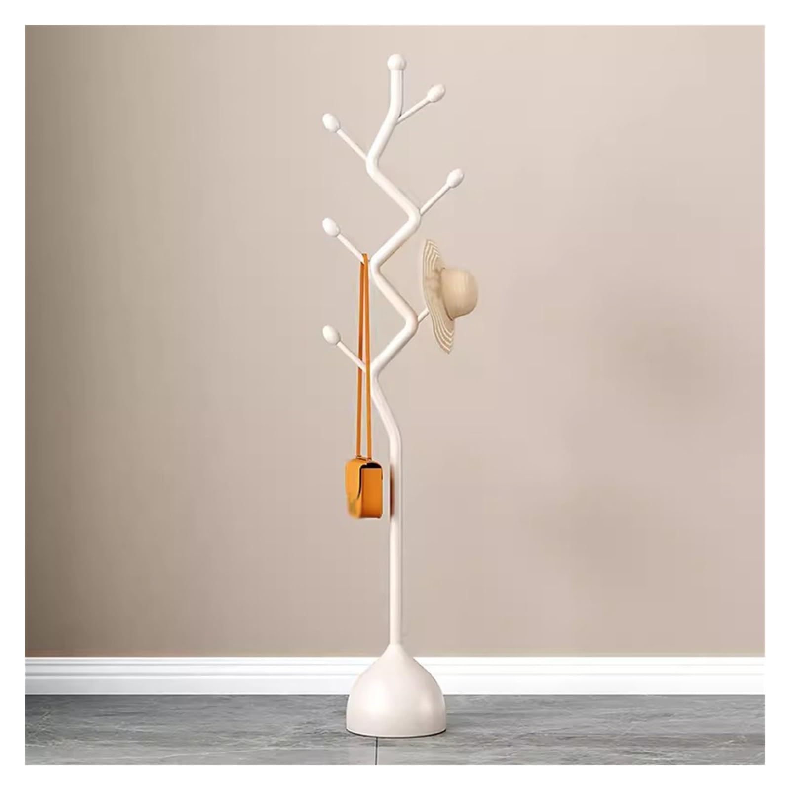 ENUMAIL Boogvormige Kledingrek, T-vormige Kapstok Vrijstaand, Metalen Kledingrekken, Natuurlijk Stabiele Rotsbasis, Geschikt Voor Bovenkleding, Kleding, Handtassen, 175cm, Zwart