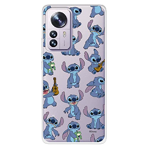 Custodia per Xiaomi 12 - Xiaomi 12X Ufficiale Lilo & Stitch Patron trasparente per proteggere il tuo cellulare.Cover per Xiaomi in silicone flessibile con licenza ufficiale Disney