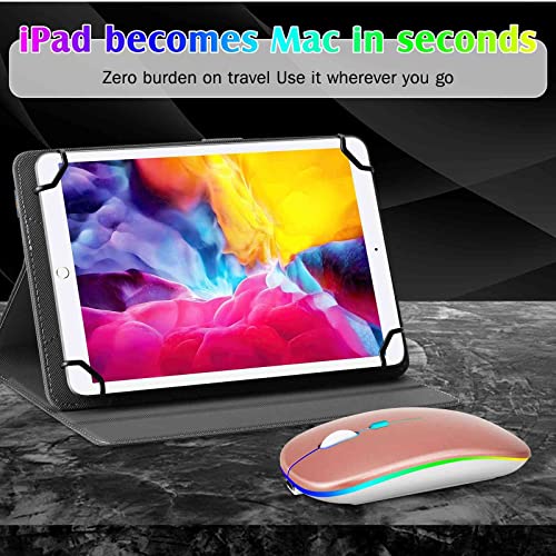 Image of UrbanX 2.4GHz & Bluetooth Mouse, Rechargeable Wireless Mouse for Samsung Galaxy Tab A 7.0 (2016) Bluetooth Wireless Mouse for Laptop /PC /Mac /Computer /Tablet /Android RGB LED Baby Pink