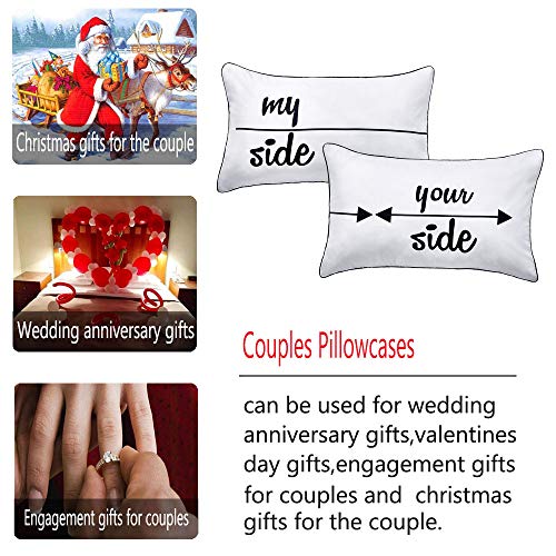 Dasyfly My Side And Your Side Couples Pillowcases,His Hers Cute Pillow Case,Funny Couples Gifts For Anniversary,Wedding, Engagement,V-Day,Chirstmas.his And Hers Gifts For Couples #TOP3