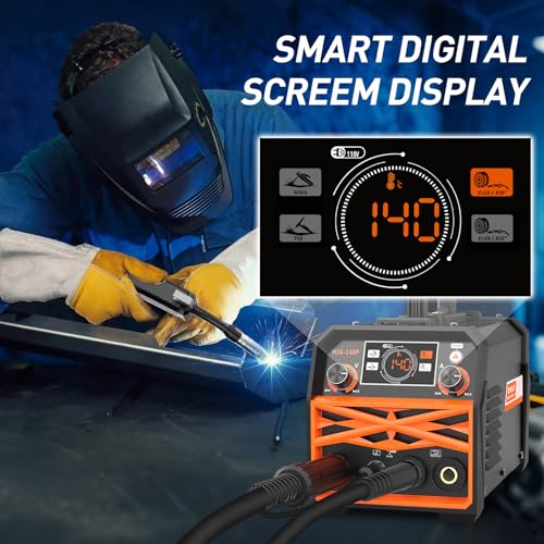 OFRAP MIG Welder 140A, Flux Core MIG/Stick/Lift TIG 3 In 1 Welding Machine with Synergy, IGBT Inverter 110V Portable Gasless Welder for Home/Garage User, Come with Welding Wire - Image 3