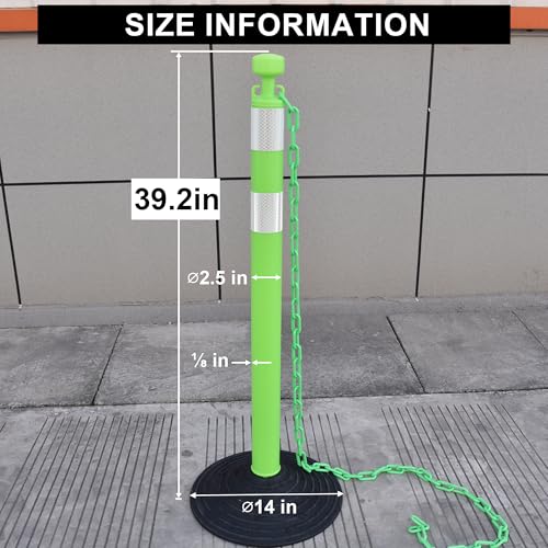 Image of OrangeStar 6 Pack Traffic Delineator Posts, 40 inch Crowd Control Stanchions