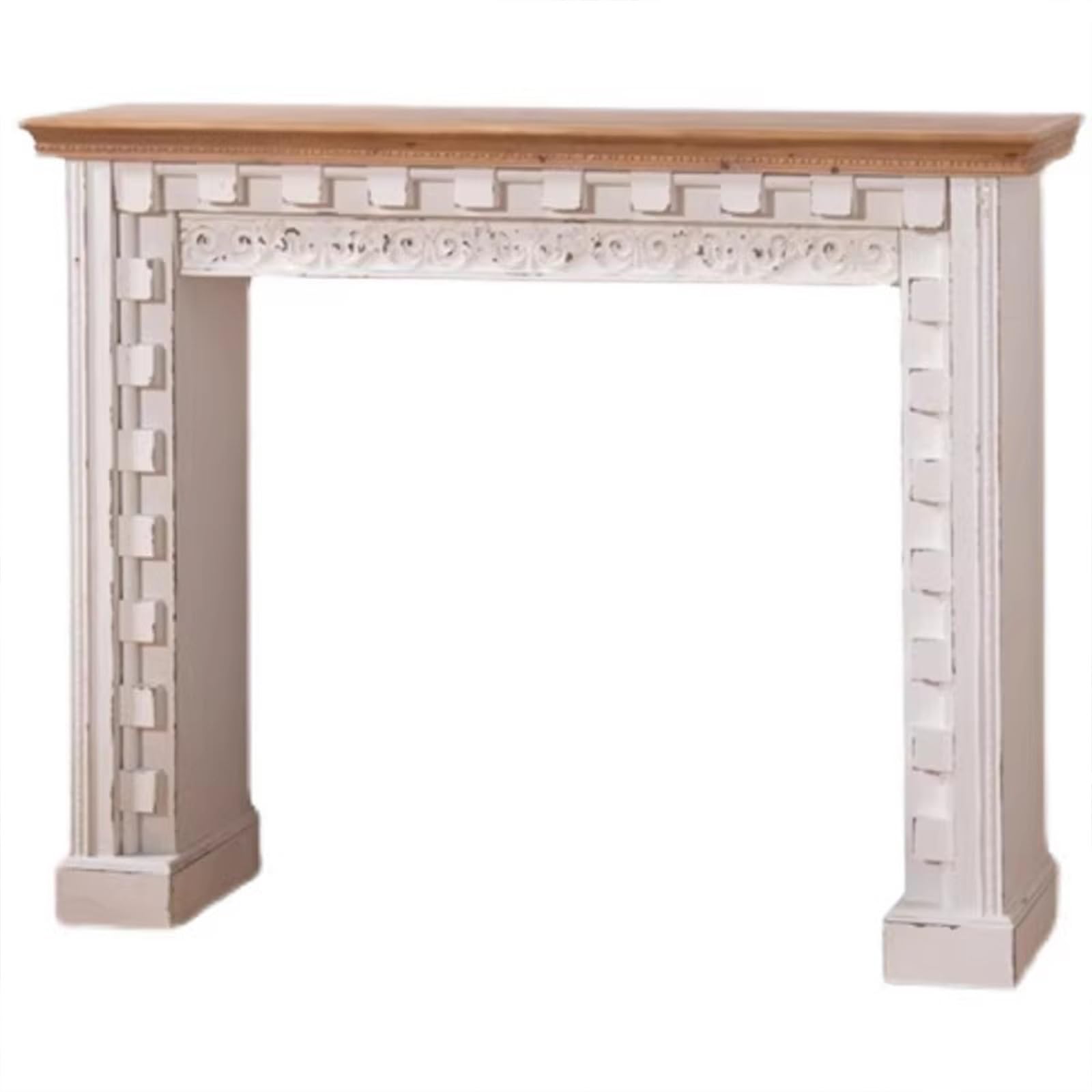 Mantels Surrounds Country Distressed Decorative Fireplace Mantel Vintage Wood Surround Decorated Frame