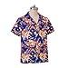 Romeo Cosplay Costume Shirt Men's Romeo and Juliet Shirt Button Down Floral Beach Shirts Hawaiian Short Sleeve (XL, Blue)