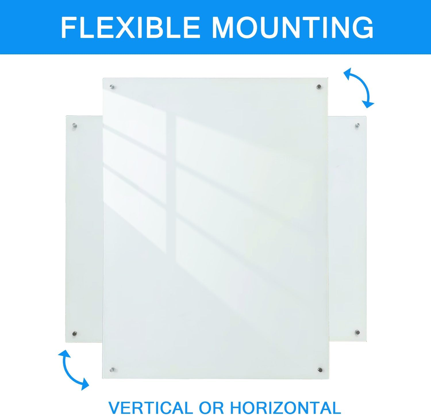 Frameless Magnetic Glass Dry Erase Board 35”x47”, Smooth Surface Whiteboard, Wall Mounted Dry Erase Board for Office Home School
