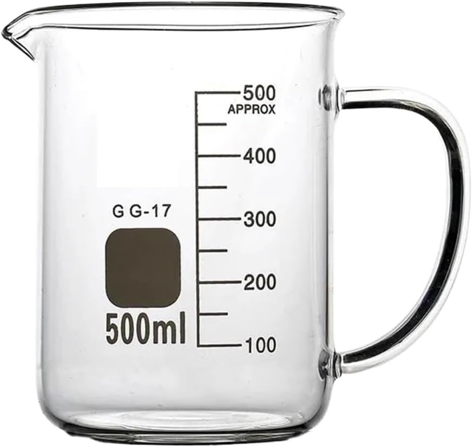 Beaker with Handle Borosilicate Glass,Measuring Cup, Beaker Mug with Pouring Spout 50-800ml (Size : 100mlx2pcs) (One Color 150mlx2pcs)
