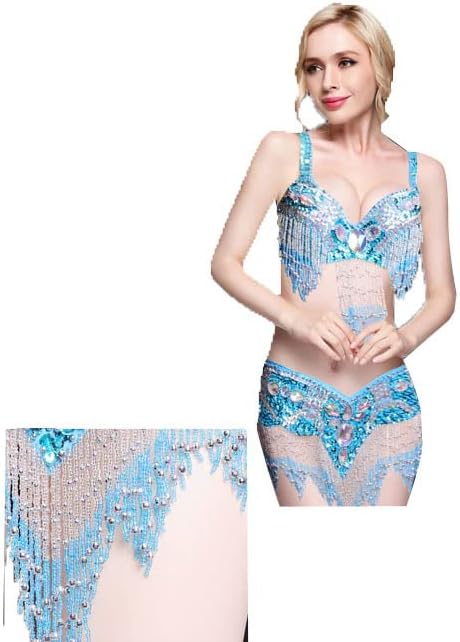 Miniatura 4 de Disfraces de danza del vientre con flecos para mujer, ropa de Halloween, vestidos tribales de rendimiento del vientre, conjunto de brasier