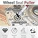 ecocstm Seal Puller Tool, Oil Seal Removal Tool with Dual Hook, Universal Wheel Seal Twister Puller, Heavy Duty Seal Puller and Installer Kit for Oil and Grease Seals Removal
