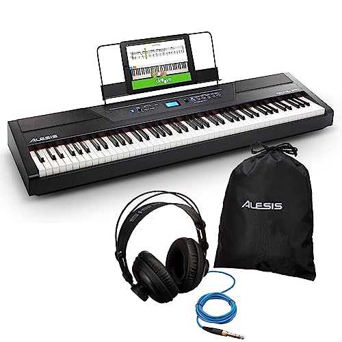Alesis Recital Pro et SRP100 – Piano numérique 88 touches à mécanique de marteaux et lessons gratuites et casque audio pour claviers électroniques - Les Beatles, Paul McCartney, John Lennon, RIngo Starr, George Harrison Alesis Recital Pro et SRP100 - Piano numérique 88 touches à mécanique de marteaux et lessons gratuites et casque audio pour claviers électroniques