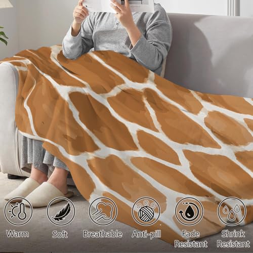 Plaid microfibre flanelle girafe 180x220 cm couverture chaude - 7