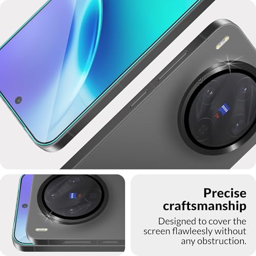 Image of FIRST MART Tempered Glass Camera Lens for Vivo X300 With Installation Kit | Militry-Grade Gorilla Screen Guard & Black Metal Camera Rings Lens Protector | Edge to Edge Coverage | Black